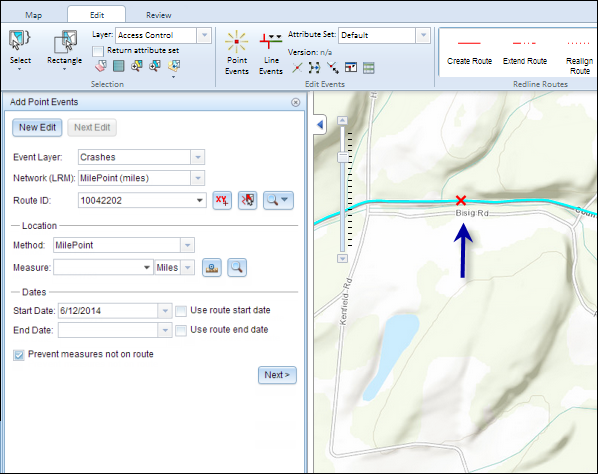 The selected route highlighted on the map The selected route highlighted on the map