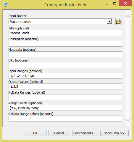 Configure Raster Fields Configure Raster Fields